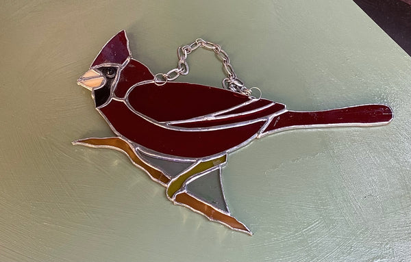 Stained Glass Cardinal by Howard Sandles