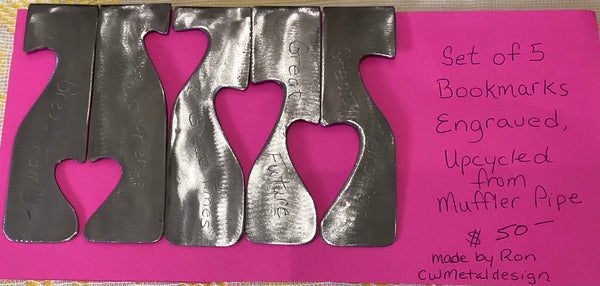 Book Mark set of 5 engraved, made from stainless steel