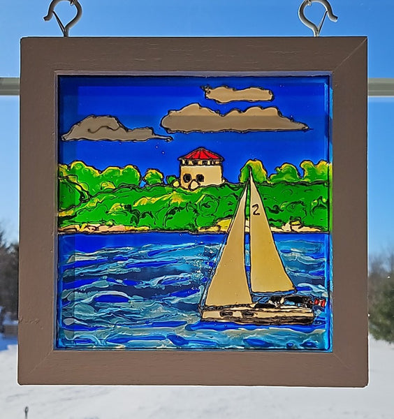 Sailing Suncatcher original art by Lucy De Sousa
