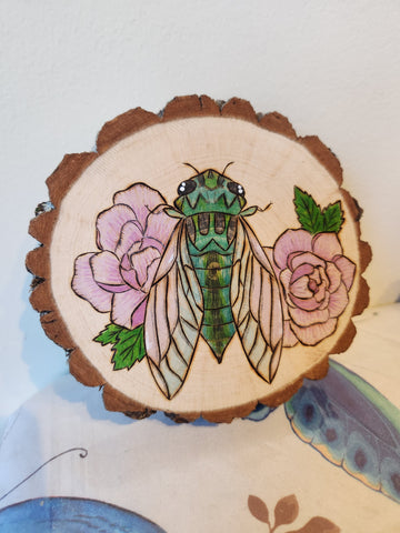 Cicada & Peonies- original by Courtney Nicolas