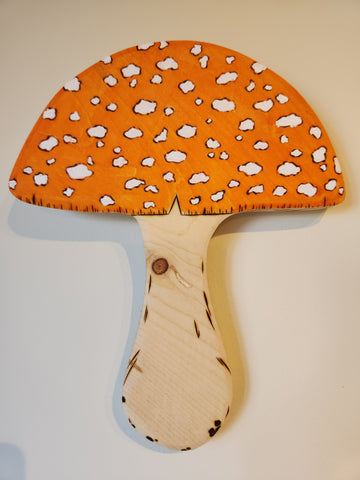 Orange Mushroom Plaque- original by Courtney Nicolas