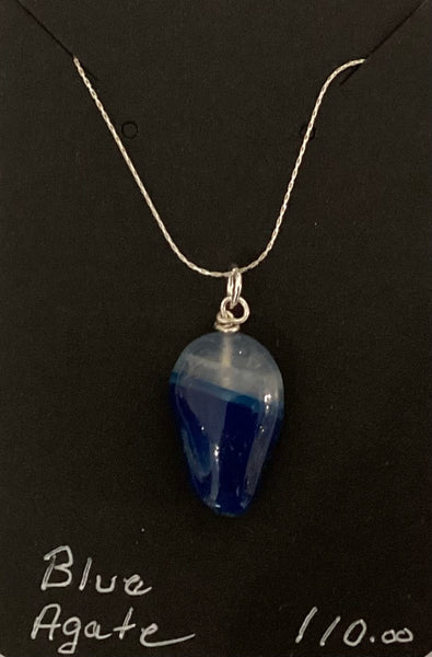 Blue Agate Necklace - by Leslie Welfare