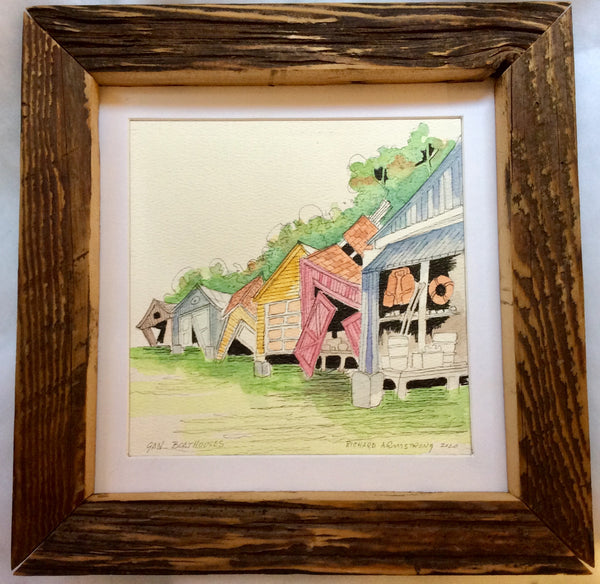 Boathouse Compilation #1:  Watercolour Original by Richard Armstrong