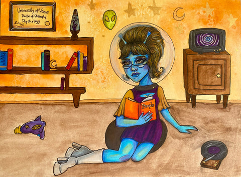 Dr. Alien’s Day Off - original painting by Kyla Mayne