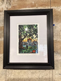 Framed Linocut Art (5 by7) - Original Linocut Print by Rebecca McKelvie