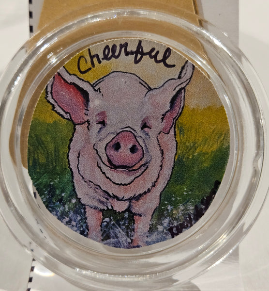 Kingston Scene or cute animal acrylic Pin, by Lucy De Sousa