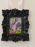 Ornaments, Framed Mini Painting original by Lucy De Sousa