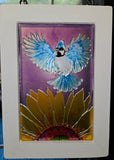 Framed suncatchers or round, in various sizes, original glass art by Lucy De Sousa