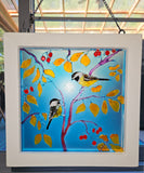 Framed suncatchers or round, in various sizes, original glass art by Lucy De Sousa