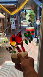 Glass art, Cardinals by Lucy De Sousa
