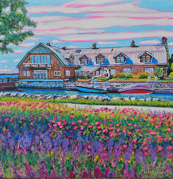 Battery Park View. Original painting by Lucy De Sousa