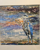 The Great Blue Heron original painting by Lucy De Sousa - Martello Alley