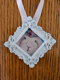 Ornaments, Framed Mini Painting original by Lucy De Sousa