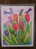 Tulips, original painting by Lucy De Sousa