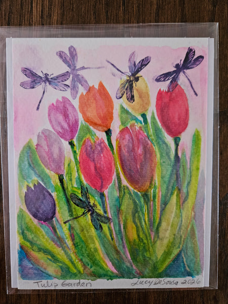 Tulips, original painting by Lucy De Sousa