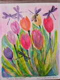 Tulips, original painting by Lucy De Sousa