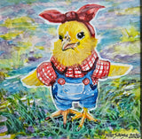 Barnyard Babe original painting by Lucy De Sousa