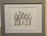 The Tragically Hip graphite portrait drawing original by Lucy De Sousa