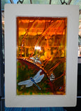 Framed suncatchers or round, in various sizes, original glass art by Lucy De Sousa