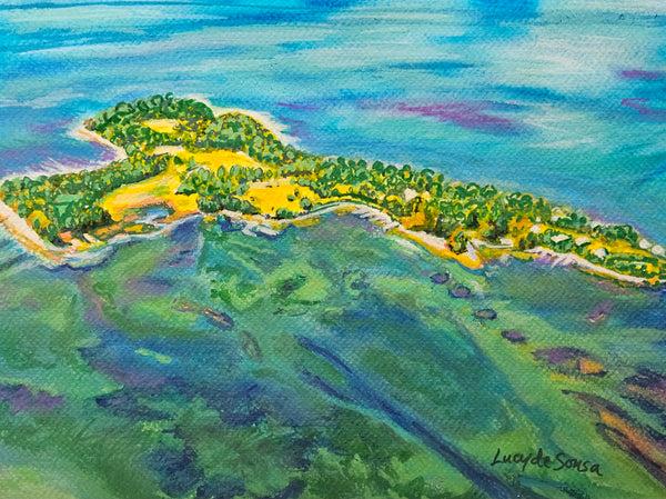 Garden Island, unframed original painting by Lucy De Sousa