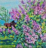 Lilacs in Fairfield Park original painting by Lucy De Sousa