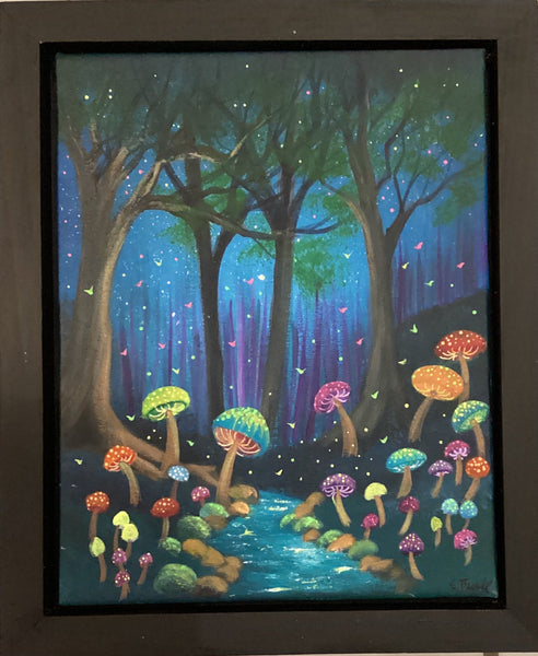 Magical mushrooms II Original painting by Elaine Burke