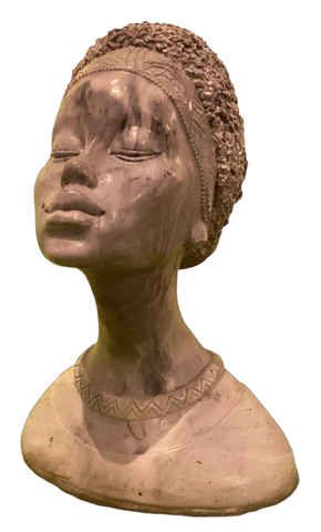 African Lady Moisha Exhaling Concrete Bust