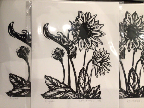 Aligned Lino Print (8x10) by Rebecca McKelvie