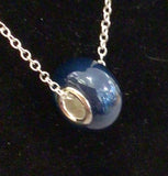 Pandora Necklace Lampwork Glass on Silver Plated Chain by Rebecca Coutlee