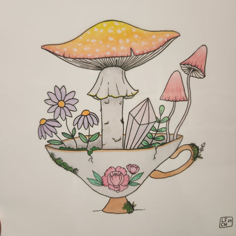 Teacup Mushroom- original by Courtney Nicolas
