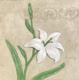 Small Single Square Lily wall Tile