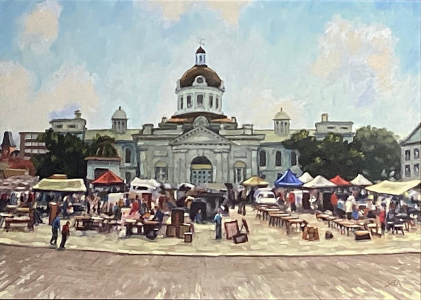 Antique Fair, City Hall (card) by Pat Shea