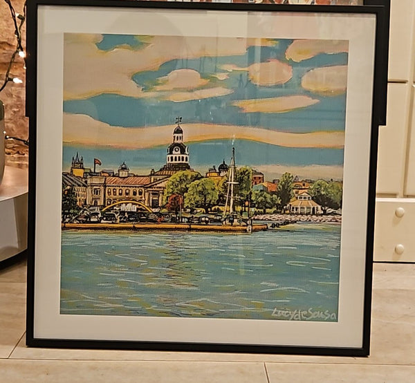 Kingston waterfront, framed print by Lucy De Sousa