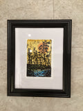 Framed Linocut Art (5 by7) - Original Linocut Print by Rebecca McKelvie
