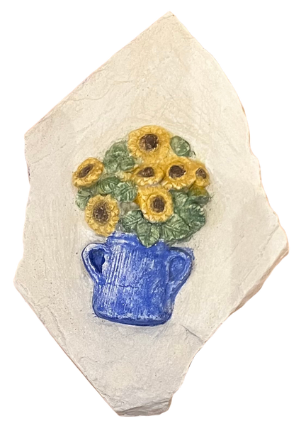 “Sunflowers in a Vase Rock” Mini Wall Tile