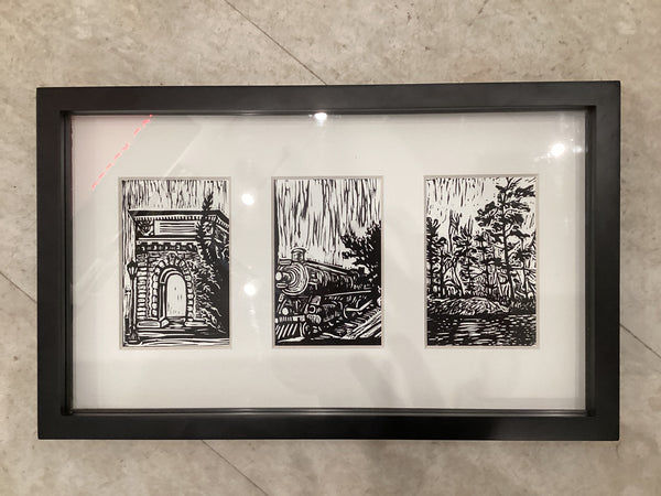 Kingston in Summer - Original Linocut Print by Rebecca McKelvie