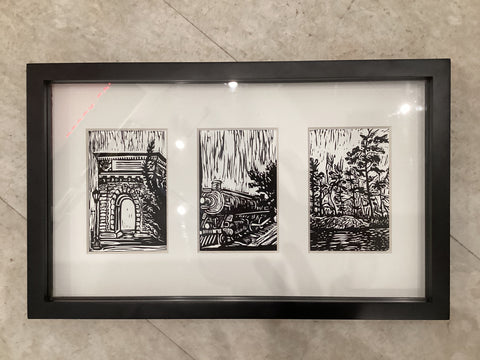 Framed Kingston in Summer Trio - Lino by Rebecca McKelvie
