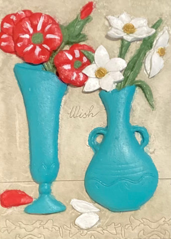 Small Amaryllis And Narcissus In vases Wall Tile
