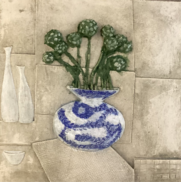 Small Bouquet Of Allium Bulb In A Vase Wall Tile