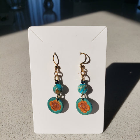 Stamped Flower Earrings by David Yi