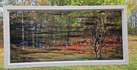 Blue Heron Suncatcher by Lucy De Sousa