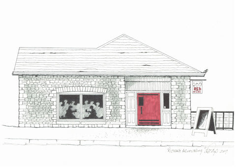 Red House Postcard by Richard Armstrong
