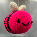 Crochet large bee keychain