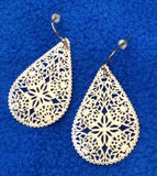 Gold Plated Filagree Earrings Lacey by Rebecca Coutlee