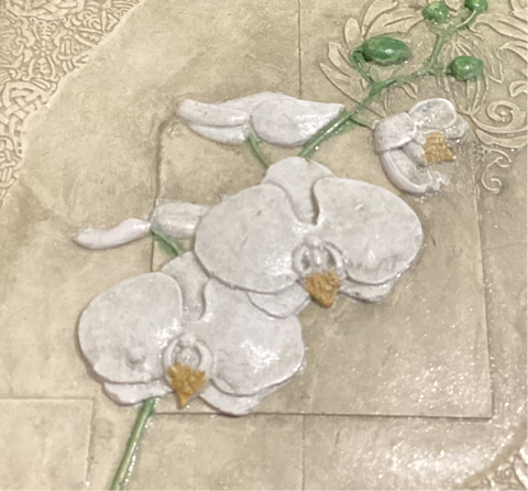 Small Single Orchid Concrete Wall Tile