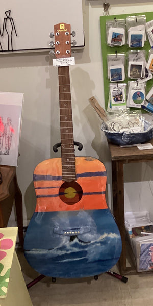 Painted guitar ~ original painting by Elaine Burke