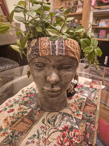 Keishia With Flowers Head Planter - Martello Alley
