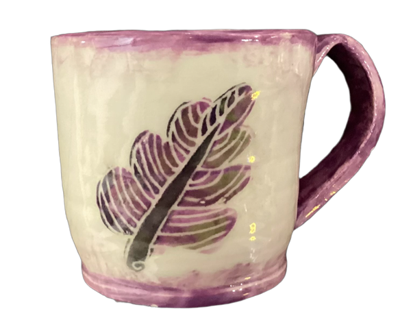 Small mug purple leaves by Yolande