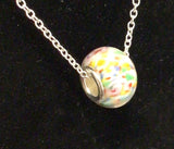 Necklace Lampwork Glass on Silver Plated Chain by Rebecca Coutlee