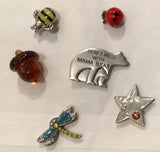 Magnetic bees, ladybug, dragonfly, snowman, Acorn, blue bird, polar bear by Ron
